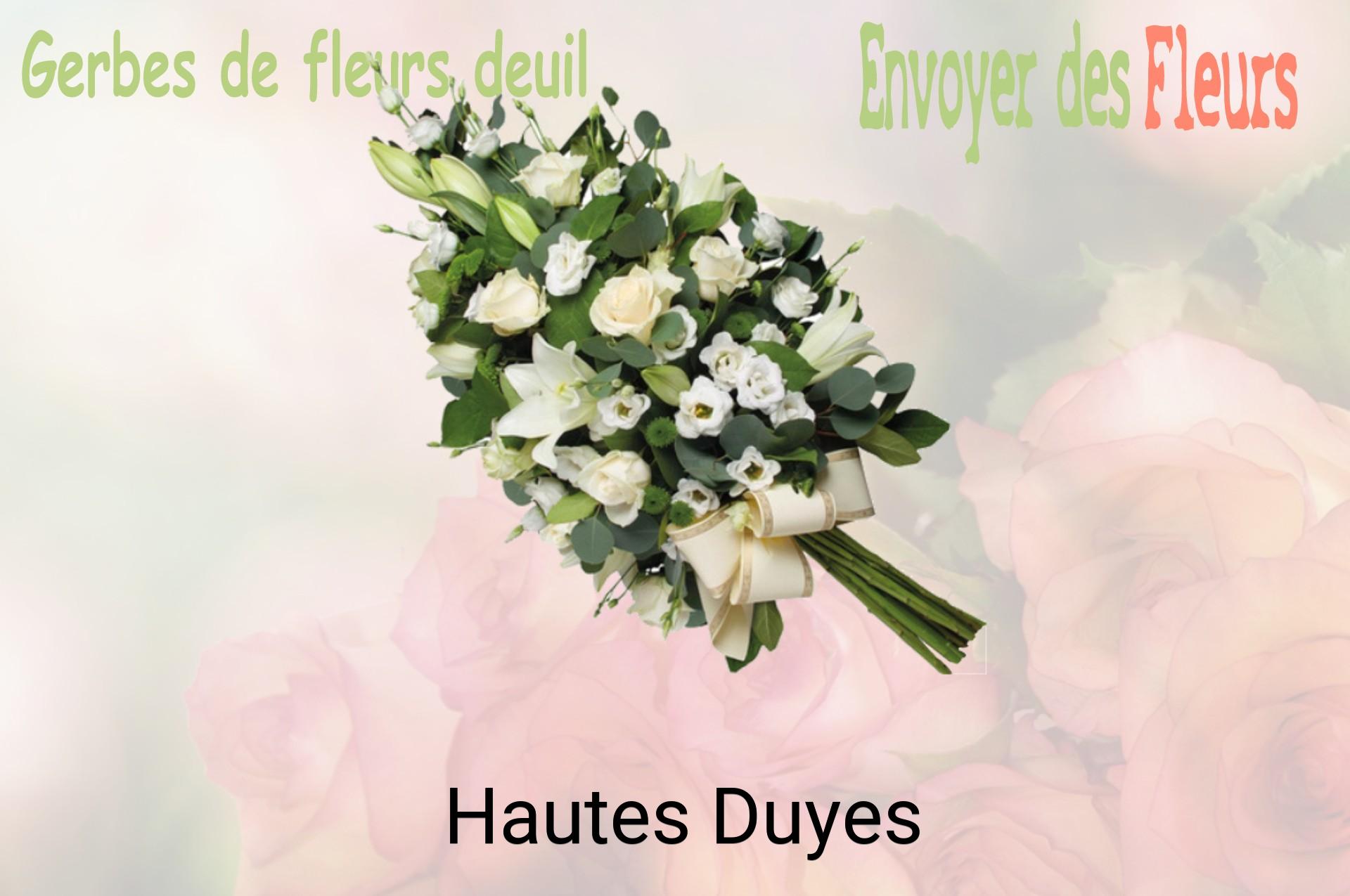 Gerbe de fleurs de deuil livrée à Hautes-Duyes